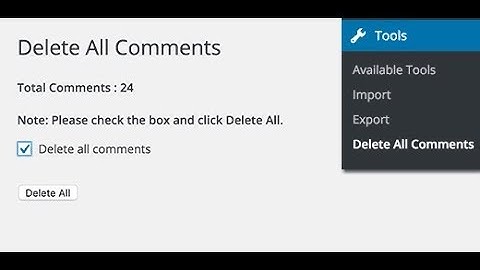 How to bulk delete comments from wordpress website