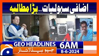 Imran Khan's Adiala jail cell | Geo News at 6 AM Headlines | 8th June 2024