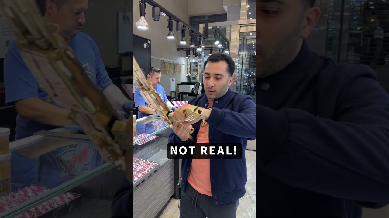 $500,000 GOLD AK47 LIFE SIZE!!! *not real* #shorts