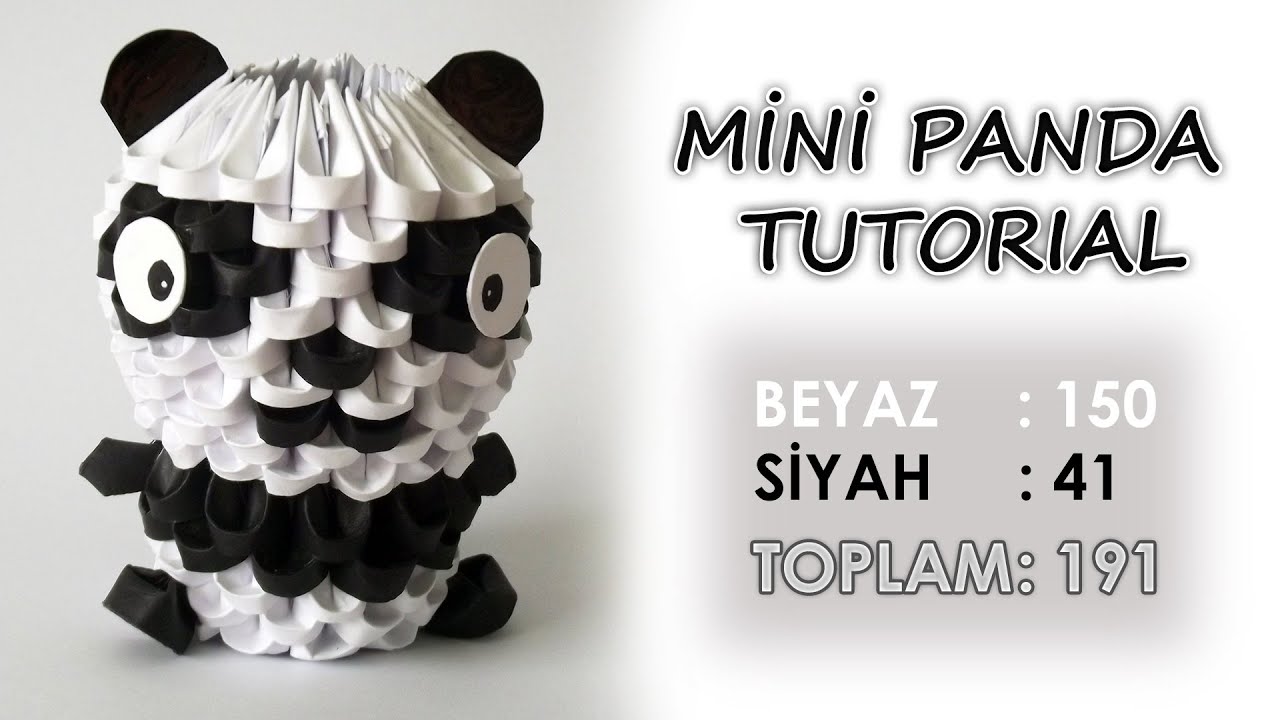 3D Origami Mini Panda Yapımı (Mini Panda Tutorial) YouTube