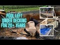 POOL COVERED OVER WITH DECKING RESTORED AFTER 20+ YEARS