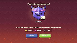TH16 DRAGON 28 Warden Charge Rocket Balloon Attacks Road to Legends league