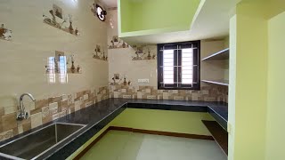 Non Modular Kitchen Design In 2Bhk House 816 Size Kitchen Granite Tabletop With Wall Shelves
