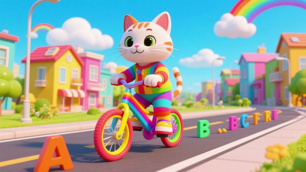 Cat’s ABC Rainbow Ride | Alphabet & Color Learning Kids Songs