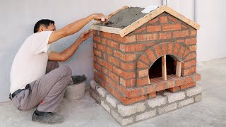 Make a pizza oven from 2 types of beautiful bricks at home