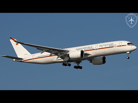 4k | RARE German Air Force A350-900 VIP (Luftwaffe) | Chancellor F. Merz Arrival at JFK Runway 4R