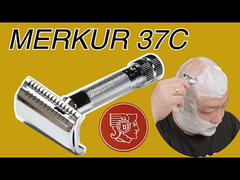 MERKUR メルクール 37C スラントバー ショートハンドルのスラントバー MERKUR 37C 髭剃り - YouTube