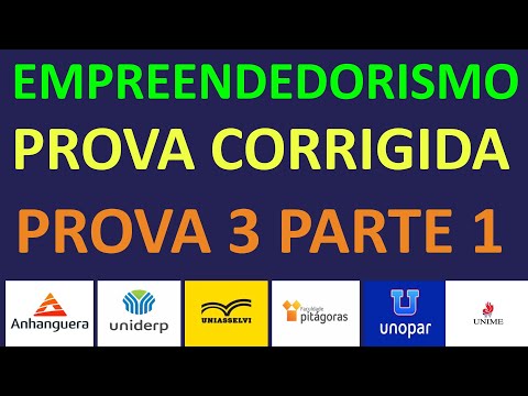 PROVA DE EMPREENDEDORISMO DA UNOPAR / ANHANGUERA #prova3 #parte1