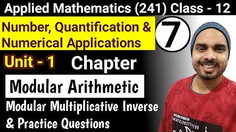 Modular Arithmetic| Chapter -1| Class -12| Applied Mathematics| Part-7