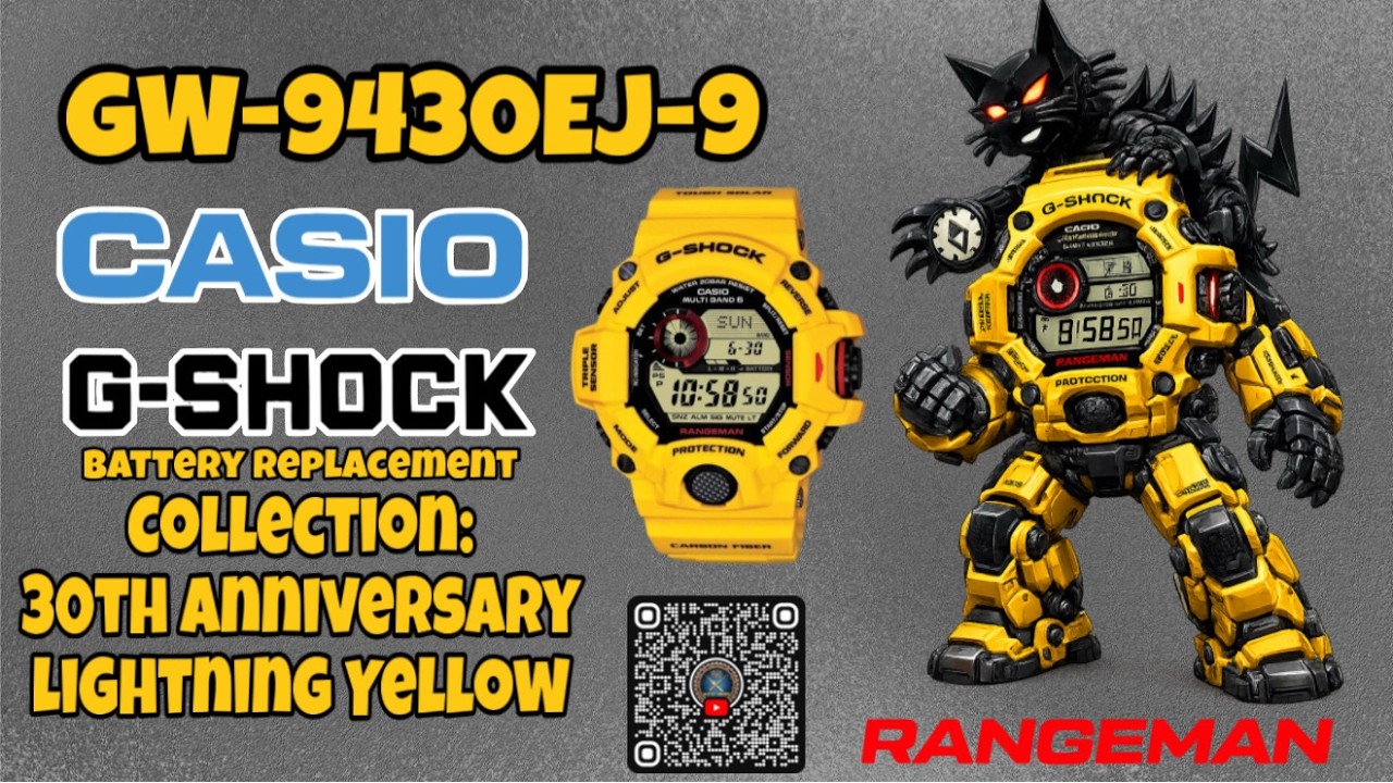 G-SHOCK GW-9430EJ-9 レンジマン 30周年 G-Shock GW-9430EJ-9 Lightning Yellow | Battery Swap on a 30th