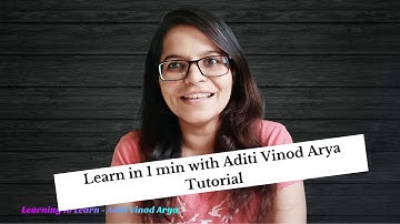Learn in 1 min with Aditi Vinod Arya Tutorial II UGC NET