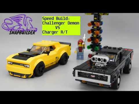 LEGO Speed Champions 2018 Dodge Challenger SRT Demon and 1970 Dodge Charger R/T Speed Build