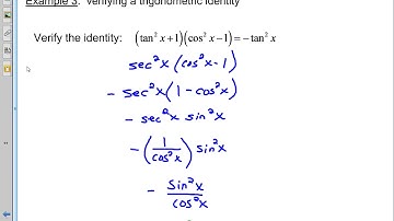 PreCalculus Notes 5 2 Verifying Trigonometric Identities