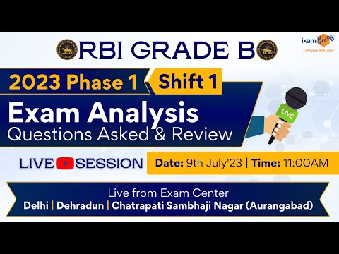 RBI Grade B Exam Analysis | RBI Grade B Prelims Phase I Exam Review & Live Analysis Center & Cut Off