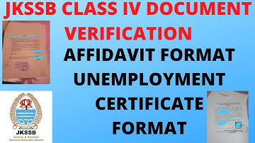 JKSSB Class IV Affidavit &  Unemployment Format|#UpadateOlogy