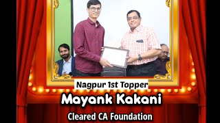 What Mayank has to say about his CA Foundation success | Nagpur topper | 321 marks | 92 in Accounts
