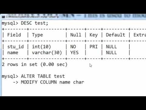 65. MODIFY COLUMN Data Type and Its Size with or Without Constraint in SQL