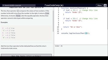 Lesson 67 | Basic JavaScript | Comparison with the Less Than Operator
