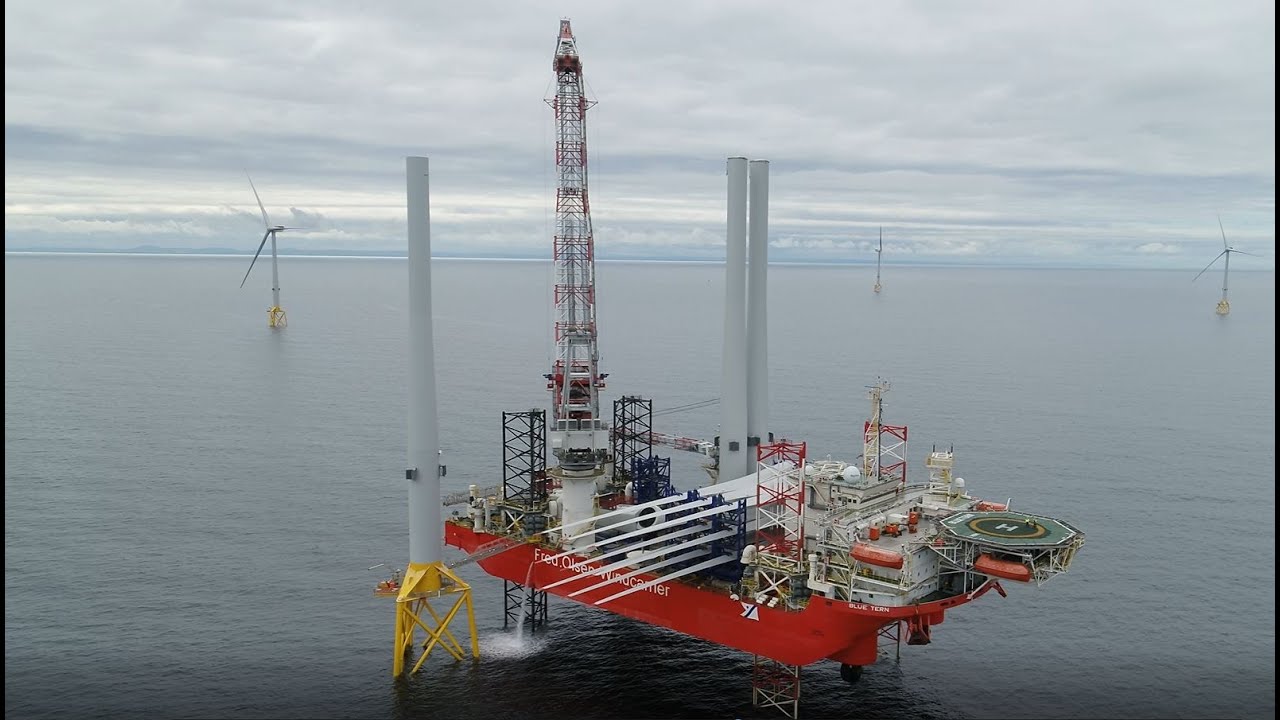 Fred. Olsen Windcarrier on Moray East Offshore Wind Farm