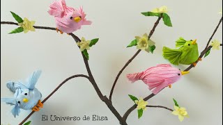 Con Papel de Seda realiza Preciosos Pájaros para Decorar en Primavera, Manualidades para Pascua