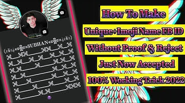 How To Make Unique Name Facebook Account 2022 || Unique Invalid Name Facebook Account 2022