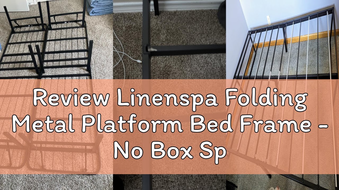 Review Linenspa Folding Metal Platform Bed Frame - No Box Spring Needed - Underbed Storage - Simple