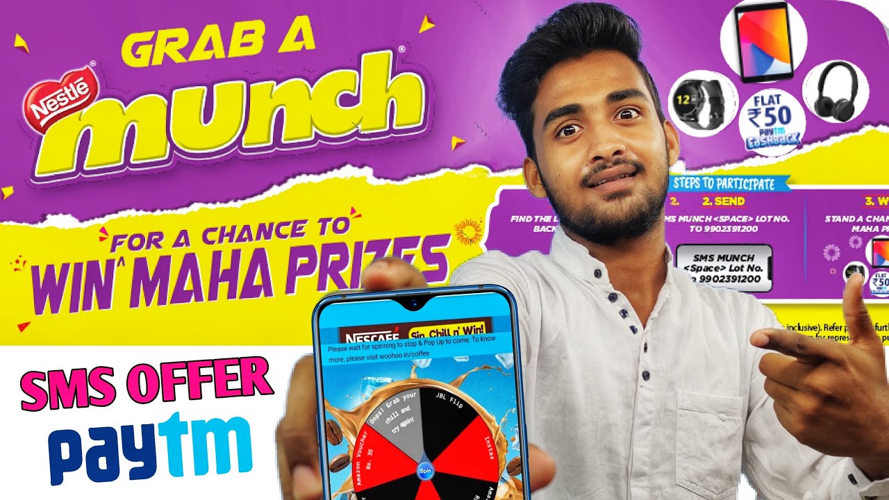 Nestel OFFER ? Munch New Contest 2022 | Free Paytm Cash | Munch New Offer 2022| SMS To Win Free Cash