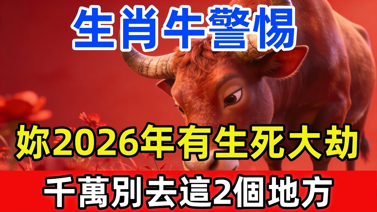 生肖牛警惕！妳2026年有生死大劫？千萬別去這2個地方！現在知道還來得及！#尘缘 #风水 #生肖運勢 #生肖 #生肖命裡 #生肖運程 #命理#佛法 #佛學#2026 #横财#元旦