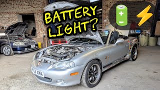 Easily Check & Replace the Alternator on your Mazda MX5 Miata if the Battery Charge Light Comes On. 