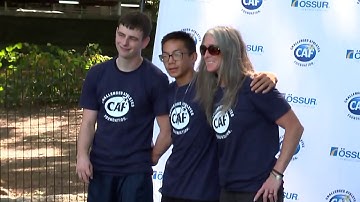 Troy receives Ossur blades at the Challenged Athletes Foundation  Mobility Clinic