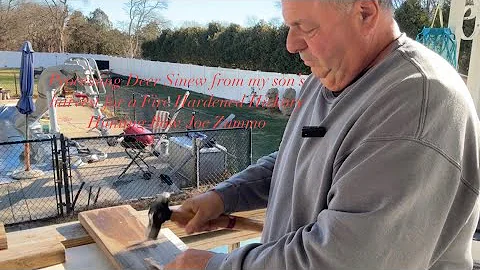 Processing Deer Sinew from my son’s harvest for a Fire Hardened Hickory Hunting Bow. Joe Zummo