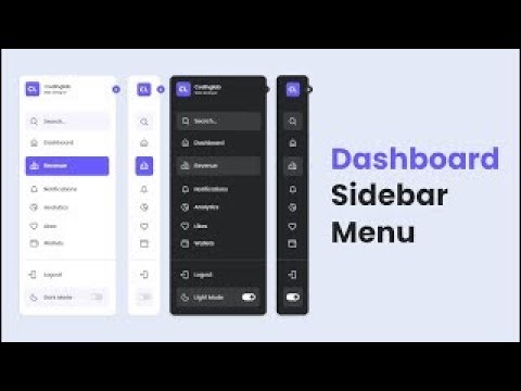 responsive sidebar menu in html css javascript - YouTube