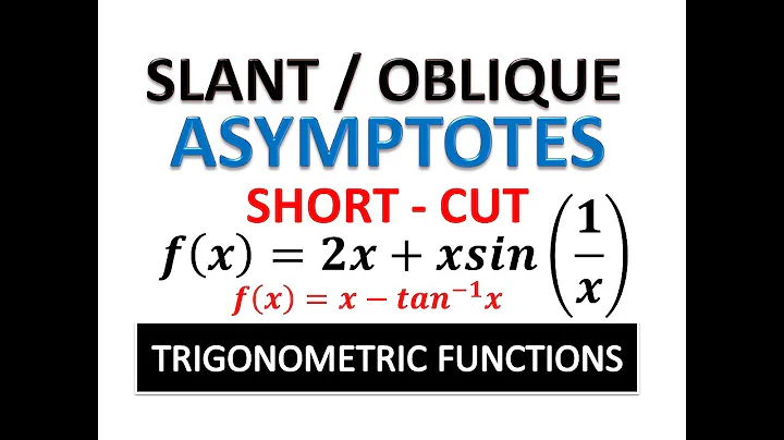 Shortcut of Slant / Oblique Asymptotes || Slant Asymptote for Trigonometric Functions ||