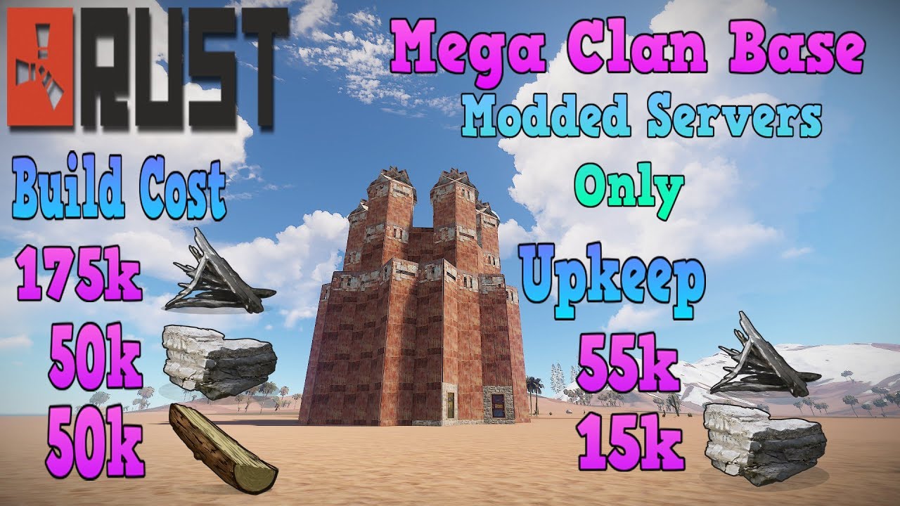 Rust 3.2 Base Design [Mega Clan Base] [Modded Servers Only] - YouTube