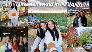 HALLOWEEN WEEKEND IN INDIANA VLOG: pumpkin patch, night out, haunted houses & more
