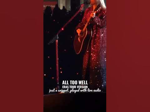 Taylor Swift - All Too Well (Eras Tour Version) SNIPPET - YouTube