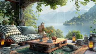 Cozy Summer Balcony | Calm Jazz Relaxing Music At The Lakeside ~ Morning Jazz Music to Study, Work