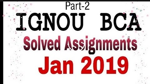 IGNOU BCS-012 Solved assignment Jan 2019 Part-2