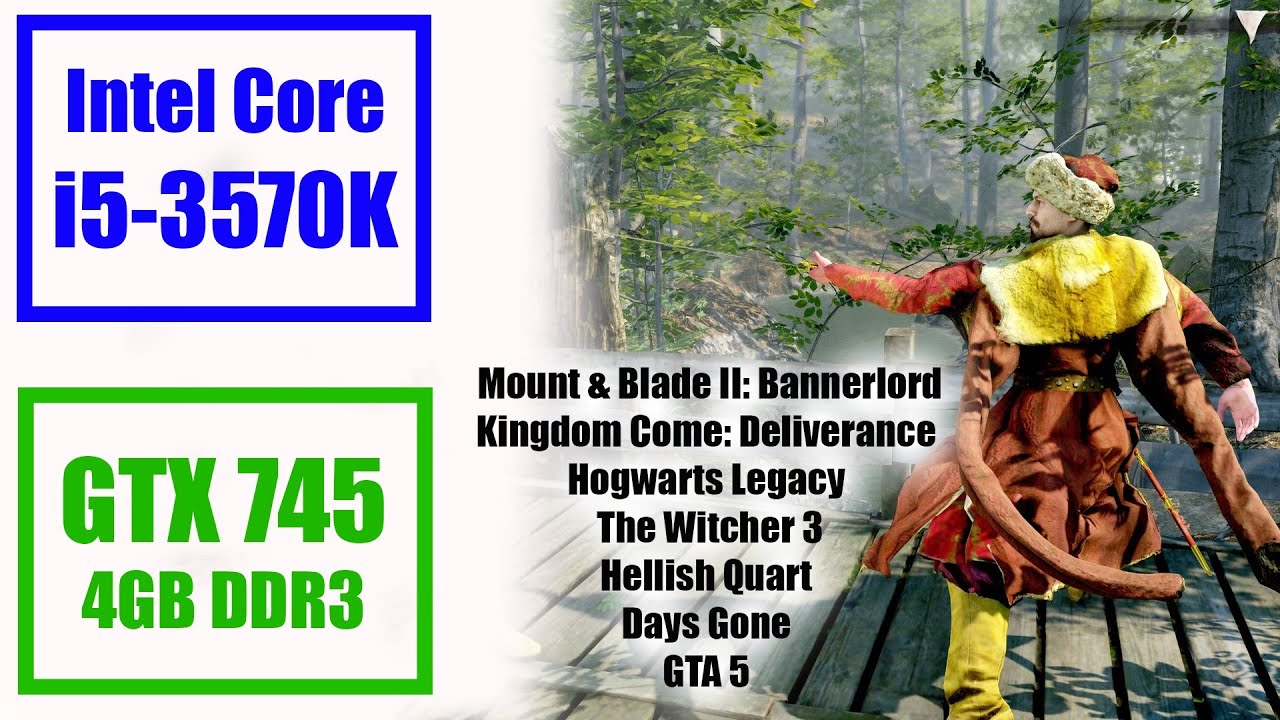 Тест i5-3570K+16GB DDR3 1600мгц+ GTX 745 4GB DDR3: GTA 5, Ведьмак 3,  Days Gone, Hogwarts Legacy.