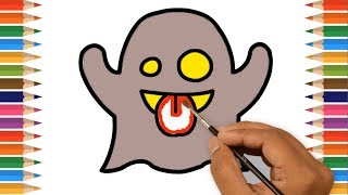 Ghost coloring pages - How to Draw Ghost - Drawing for kids #SupperColoringPages