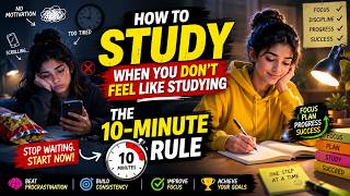 How to Study When You Don't Feel Like Studying | FEELING LAZY TO STUDY ⭐  JUST STUDY 10 MINS