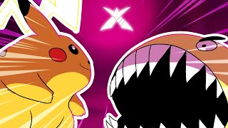 Giant Pacman Vs Giant Pikachu And Charizard