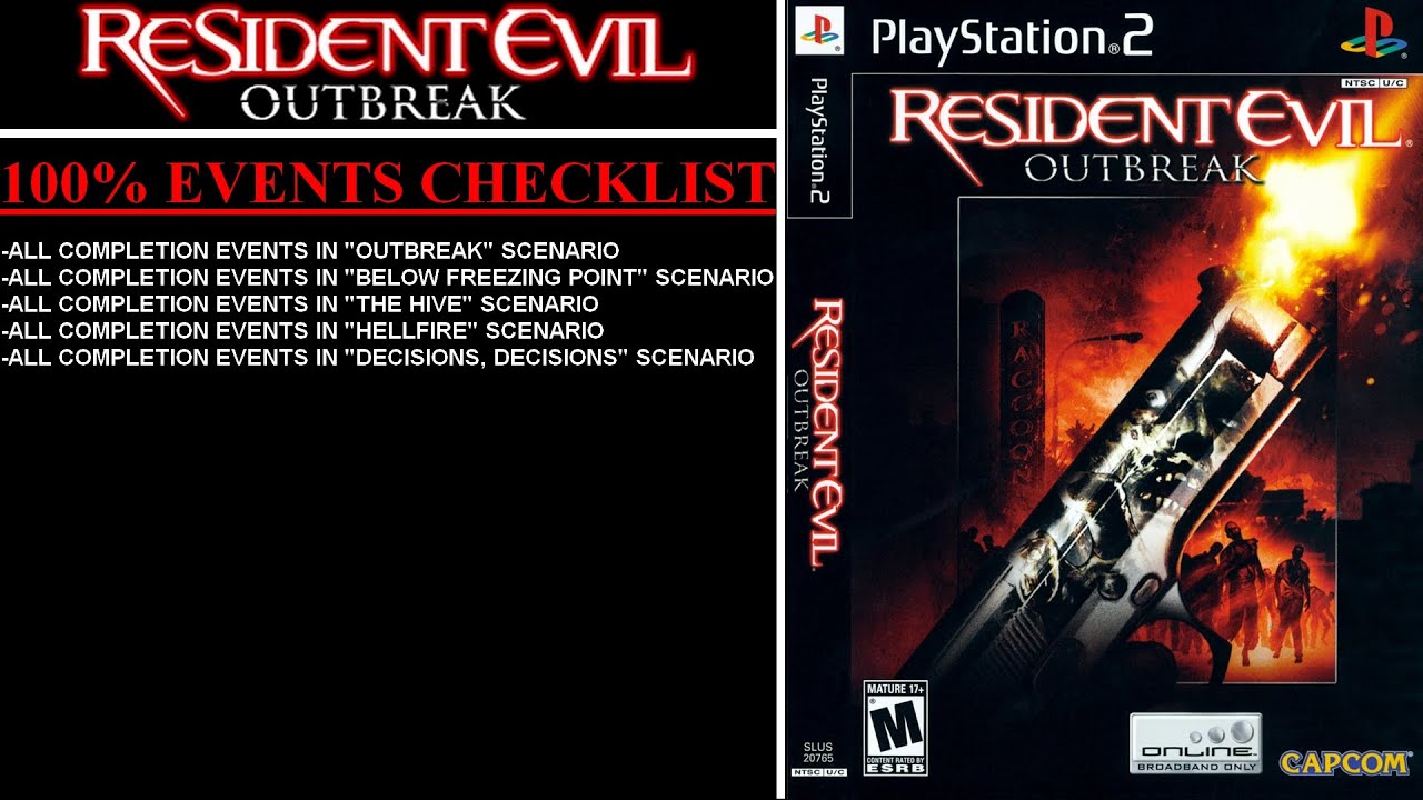 RESIDENT EVIL OUTBREAK Sony PlayStation 2 PS2 Pre-Owned Complete With