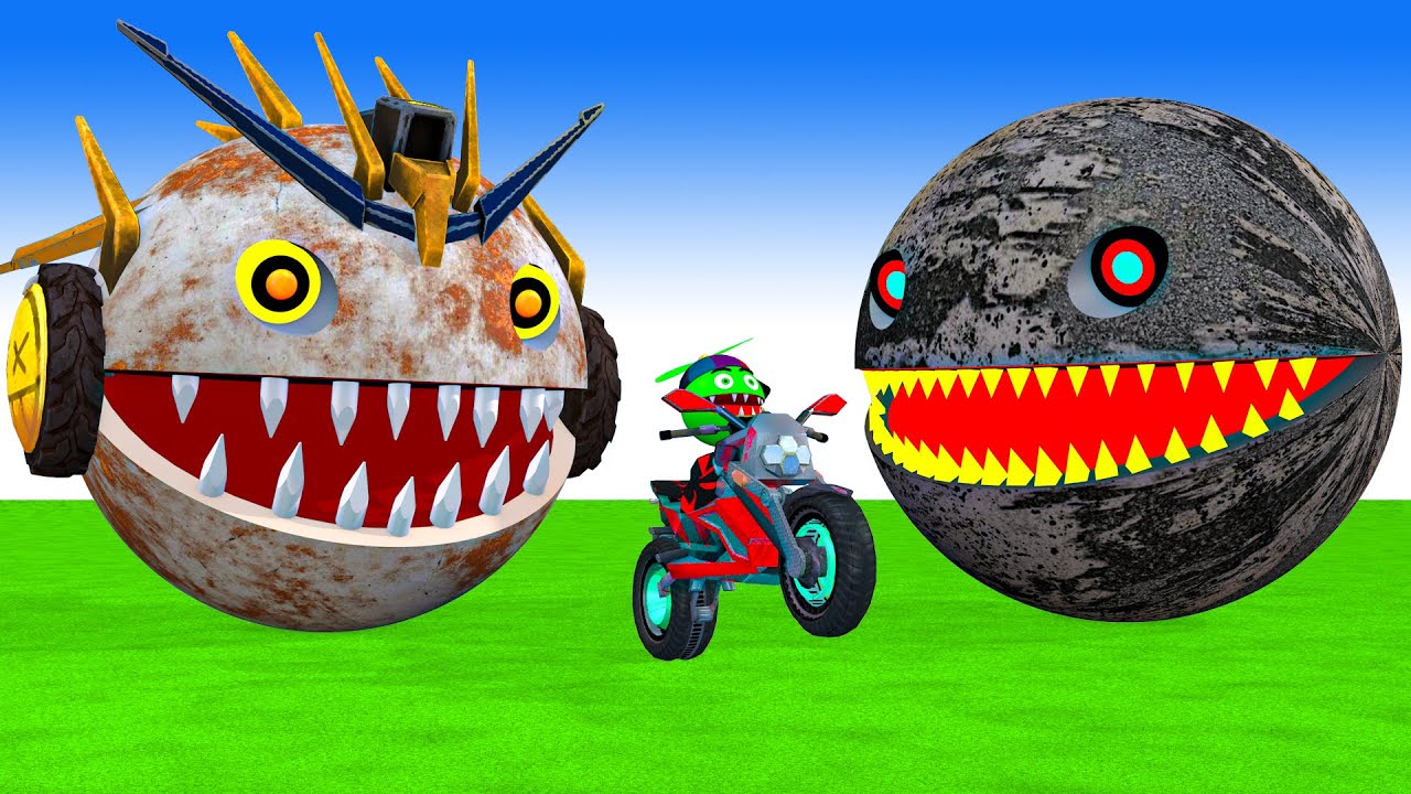 MS PACMAN & NEW RED PACMAN VS TWO YELLOW MONSTER PACMAN FIGHTING IN POKEMON 