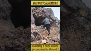 Trapped Alone in a Violent Mountain Storm #snowcamp #wildlife #wintercamping #camping #shorts