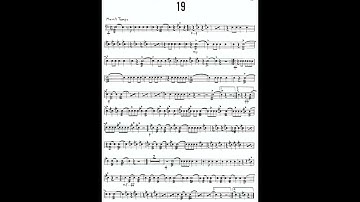MITCHELL PETERS STUDY Nº19 from INTERMEDIATE STUDIES FOR SNARE DRUM with piano accompaniment.