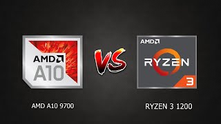 Benchmark AMD A10 9700 vs RYZEN 3 1200 gaming test