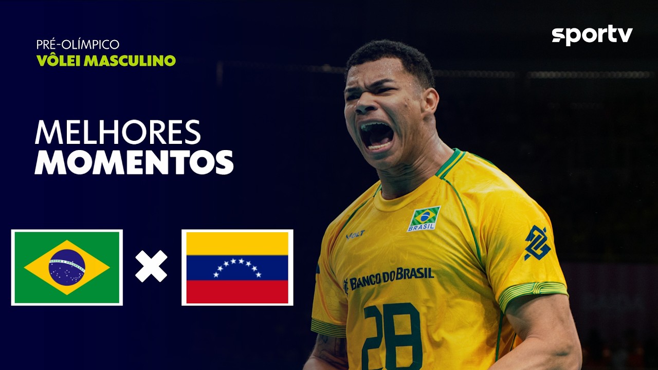 BRASIL 3 X 0 VENEZUELA | MELHORES MOMENTOS | PRÉ-OLÍMPICO DE VÔLEI MASCULINO | sportv