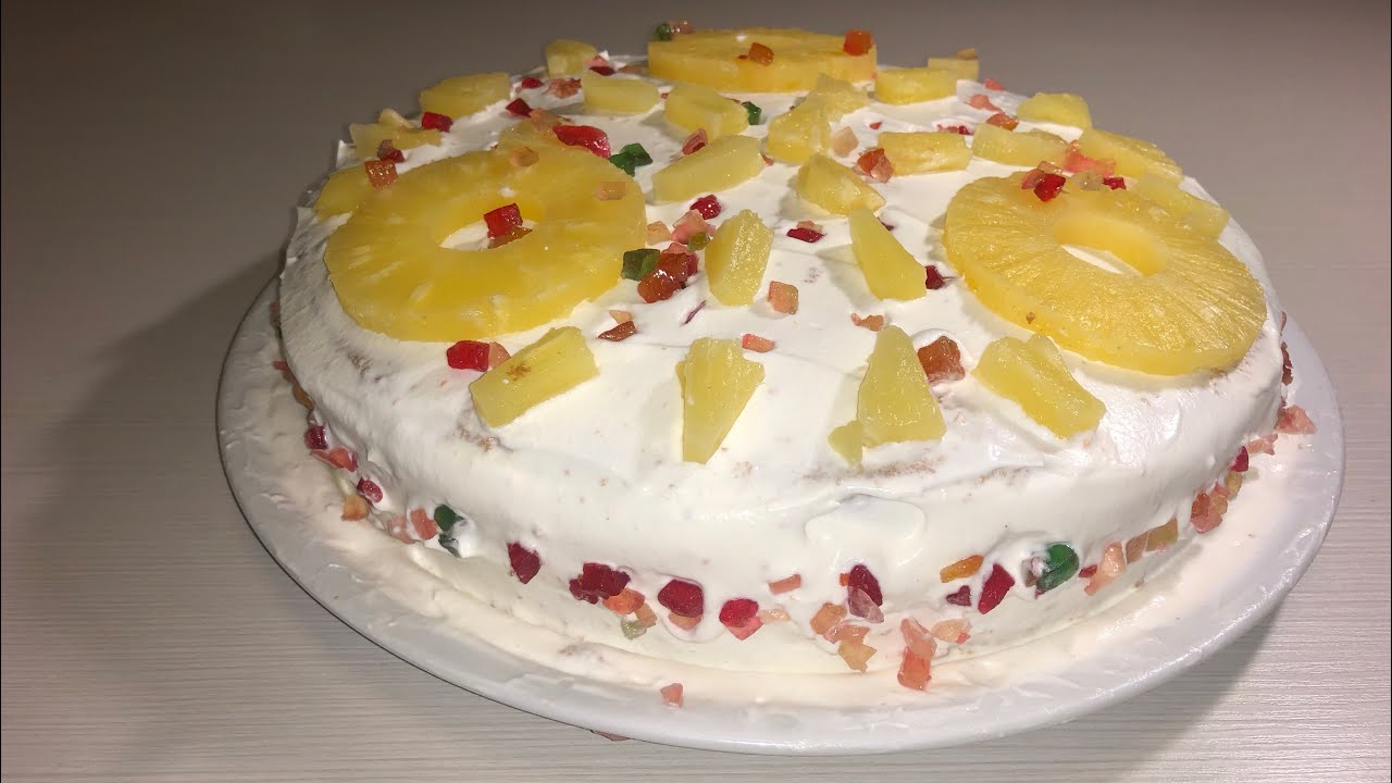 Pineapple cake Home made pineapple birthday cake YouTube