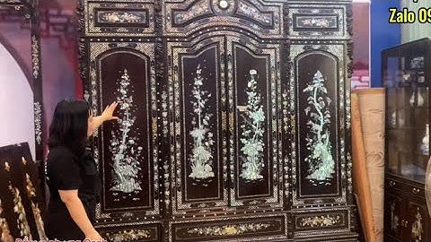 Combo Giường Long sàn cẩn ốc, tủ áo,tranh trắc cẩn nổi, bộ bàn trà 3 món, trò kê hoa quả, khay…